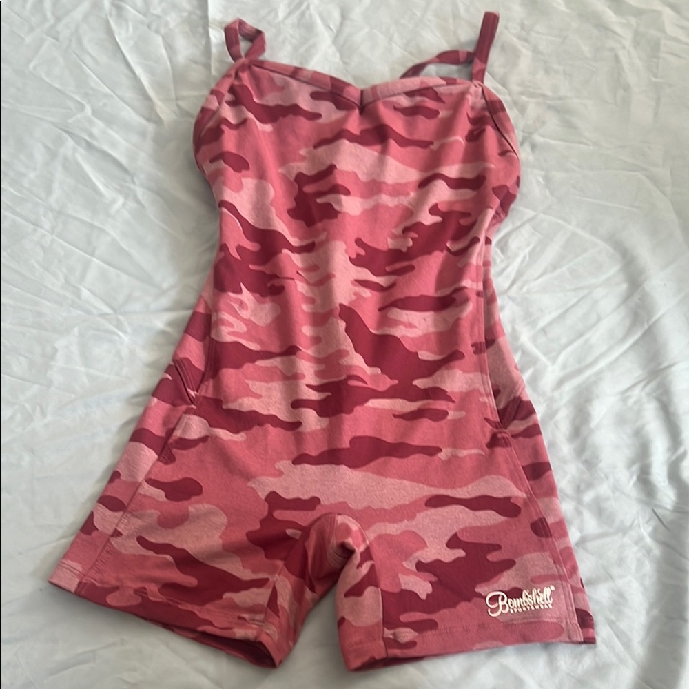 Bombshell Sportswear Pink Camouflage Bodysuit
